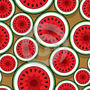 Melon fruit slice graphic seamless pattern