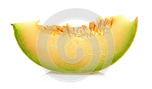 Melon galia slice, piece isolated white in studio