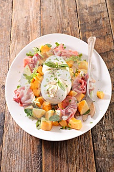 Melon, ham and mozzarella