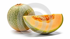 Melon isolated on white background. Generative AI