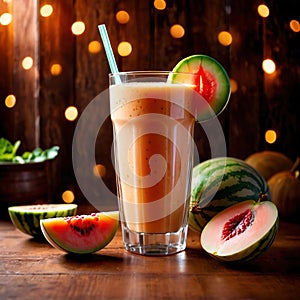 Melon Smoothie, fresh melon fruit drink, think smoothie nectar photo