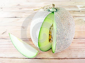 Melon on a wooden vintage style