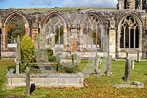 Melrose Abbey ruins in autumn - Scottish Borders