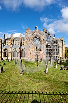 Melrose Abbey ruins in autumn - Scottish Borders