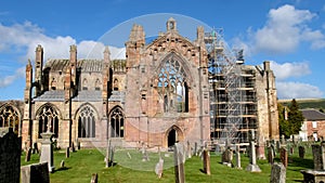 Melrose Abbey ruins in the Scottish Borders