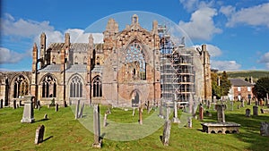 Melrose Abbey ruins in the Scottish Borders