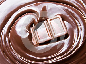 Melt chocolate swirl and chocolate bar