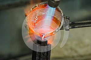 melt silver gas torch. Production Copy space