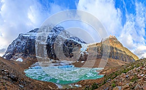 Melt-water lake below Mount Edith Cavell