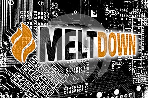 Meltdown with circuit board concept background
