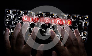 Meltdown Virus keyboard is operated by Hacker