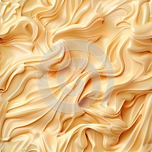 Melted Caramel Seamless Pattern, Ice Cream Waves Tile, Smooth Icecream Texture, Custard Endless Background