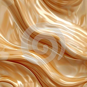 Melted Caramel Seamless Pattern, Ice Cream Waves Tile, Smooth Icecream Texture, Custard Endless Background