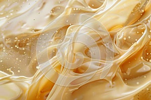 Melted Caramel Texture, Ice Cream Waves, Smooth Icecream, Custard Background, Silky Flowing Yogurt
