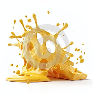 Liquid Cheese Splash, Melted Dairy Product Explosion photo