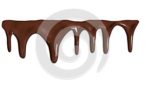 Melted chocolate drip. Milk chocolate liquid texture. Flowing creamy swirl wave