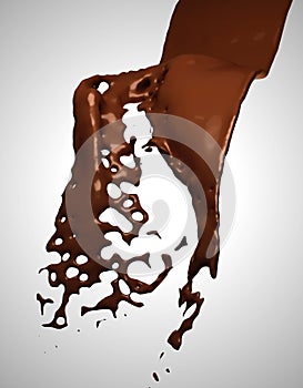 Melted chocolate flow