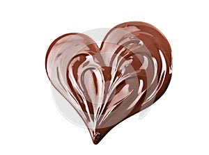 Melted chocolate heart.