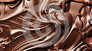 Melted chocolate swirls in liquid background. Tasty confectionery delight. Ai Generated