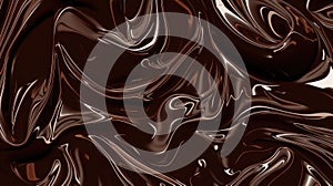 Melted chocolate swirls in liquid background. Tasty confectionery delight. Ai Generated