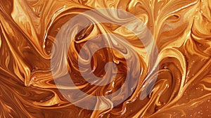 Melted chocolate swirls in liquid background. Tasty confectionery delight. Ai Generated