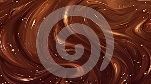 Melted chocolate swirls in liquid background. Tasty confectionery delight. Ai Generated