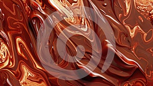 Melted chocolate swirls in liquid background. Tasty confectionery delight. Ai Generated