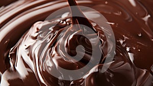 melted dark chocolate flow, candy or chocolate preparation