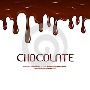 Melted dripping chocolate seamless vector