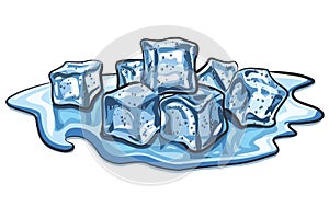 Melted ice cubes