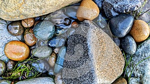 The Melted Rocks of Swamis Beach Caifornia photo