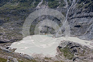 Melted snow in Grossglockner glacier, the highest mountain of Au