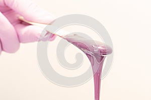 Melted wax for depilation cosmetic beauty procedure