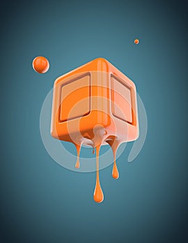 Melting 3D cube shape