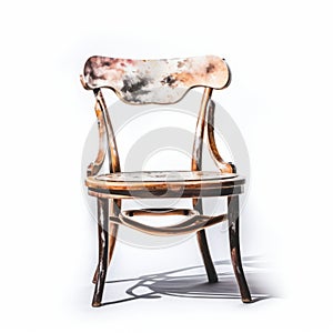 Melting Bronze Patina Dining Chair On White Background