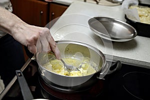 melting butter in cooking pot