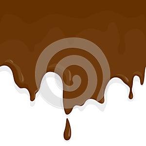 Melting chocolate background. Vector illustration