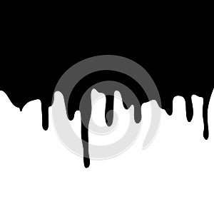 Melting chocolate dripping on white background.