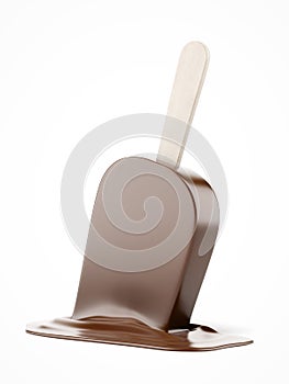 Melting chocolate ice cream