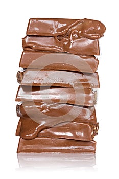 Melting chocolate pieces