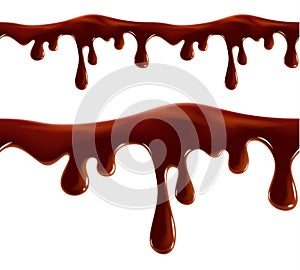 Melting chocolate seamless border vector isolated