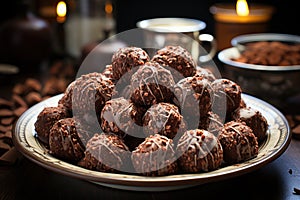 Melting a dark chocolate ball, a gourmet indulgence generated