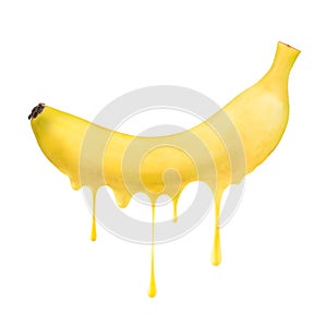 Melting and dripping banana