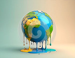 Melting Earth: Climate Change Concept
