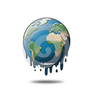 Melting Earth Pixel Art Illustration