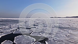 Melting glaciers in water stark global warming reality aerial view Global warming visible impacts urgent environmental