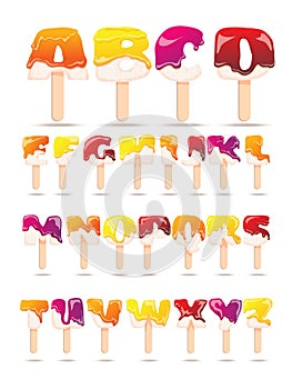 Melting Ice Cream Alphabet Flat Banner