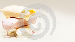 Melting Ice Cream Bars Banner With Copy Space