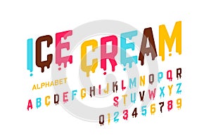 Melting ice cream font