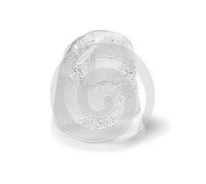 Melting ice cube on white background.